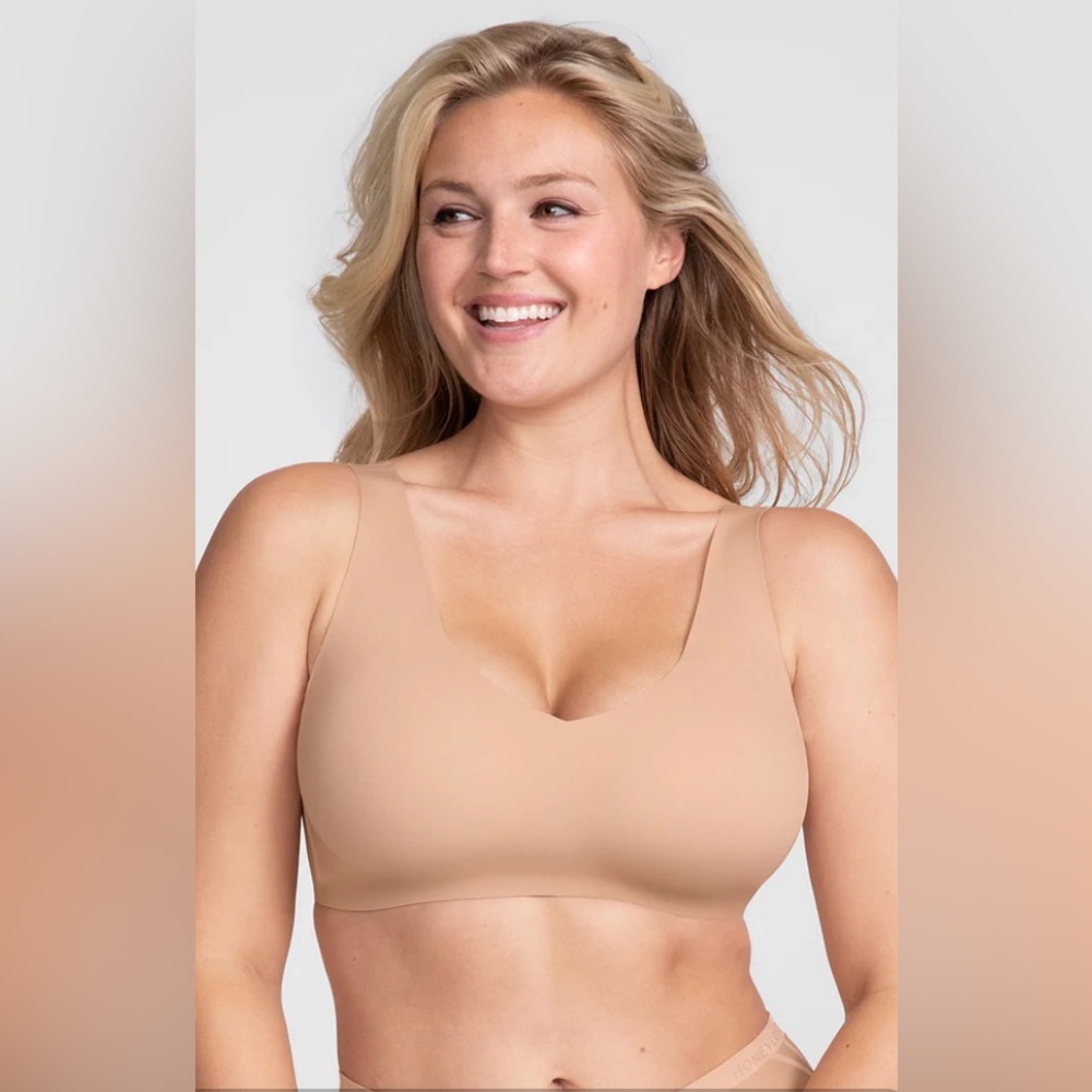 Honeylove v neck bra size xl sand color